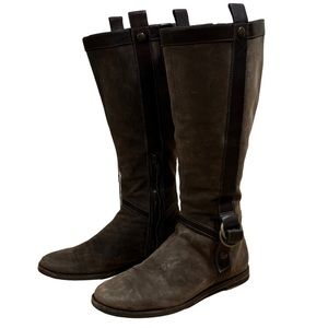 Cole Haan Women's Brown Leather Moto Cross Riding Boots 7.5M